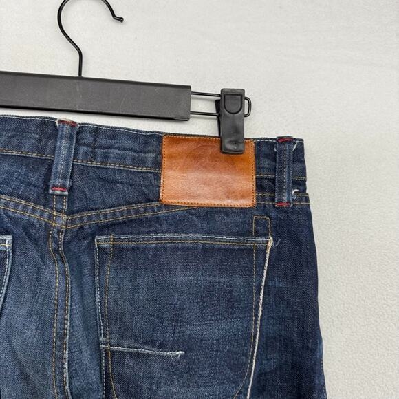 Under Two Flags Jeans Men's 30 Blue Selvedge Denim Dark Wash Whisker Button Fly - Picture 9 of 15